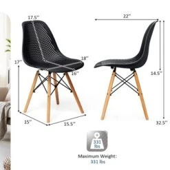 Costway Set Of 4 Plastic Hollow Out Chair Mid Century Modern Wood-Leg Seat 13 Costway Set Of 4 Plastic Hollow Out Chair Mid Century Modern Wood-Leg Seat -Furniture Series Store GUEST 1dd20c20 3944 40df ad6e 0c5f8315f7d2