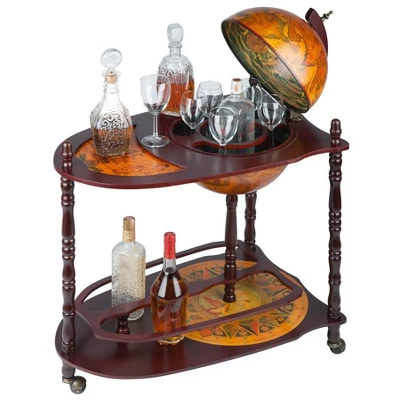 Design Toscano Old World Extended Shelf Italian Replica Globe Bar Cart 1 Design Toscano Old World Extended Shelf Italian Replica Globe Bar Cart