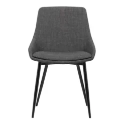 Mia Contemporary Fabric Dining Chair Charcoal - Armen Living