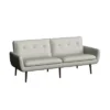 Xanic Channel Tufted Converta Couch Heather Gray Tweed - Handy Living