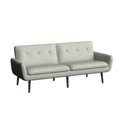 Xanic Channel Tufted Converta Couch Heather Gray Tweed - Handy Living