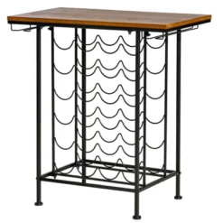 HOMCOM 24-Bottle Industrial Modern Wine Rack Table, Freestanding 6 Tier Wine Bottle Organizer With Glass Stemware Holder , Natural / Black 7 HOMCOM 24-Bottle Industrial Modern Wine Rack Table, Freestanding 6 Tier Wine Bottle Organizer With Glass Stemware Holder , Natural / Black -Furniture Series Store GUEST 1f3f1847 1431 4d52 ae82 e932e5bf1056