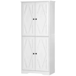 HOMCOM 70.75" Farmhouse Tall Kitchen Pantry Storage Cabinet, Freestanding Cabinets With Doors And Shelves, Kitchen Shelf Storage With 4 Tiers, White -Furniture Series Store GUEST 1fe53733 6596 4838 805a 184e2de6784a