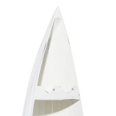 Coastal Wood Standing Wine Rack White - Olivia & May 3 Coastal Wood Standing Wine Rack White - Olivia & May - Image 3