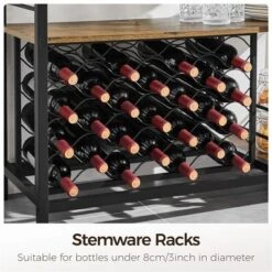 Yaheetech Home Bar Industrial Wine Rack Table With Glass Holder, Wine Bar Cabinet, Rustic Brown 12 Yaheetech Home Bar Industrial Wine Rack Table With Glass Holder, Wine Bar Cabinet, Rustic Brown -Furniture Series Store GUEST 20470a51 3868 4b86 b4d1 0ead1ba7e300