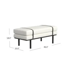 Upholstered Bench With Metal Base Cream Boucle - HomePop -Furniture Series Store GUEST 20f896ef cdd8 4b97 878e 9a2cd4b1ca8a