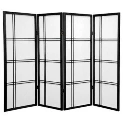 4 Ft. Tall Double Cross Shoji Screen (4 Panels) - Oriental Furniture