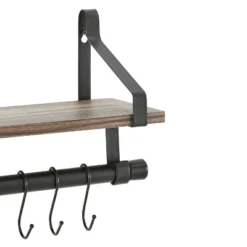 6 Hook Amelia Wall Shelf With Hanging Rod Black/Rustic - Danya B. 9 6 Hook Amelia Wall Shelf With Hanging Rod Black/Rustic - Danya B. -Furniture Series Store GUEST 219abca7 387c 4cc1 8f83 3e23b6929c78