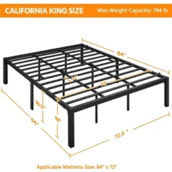 Yaheetech Metal Platform Bed Frame With Heavy Duty Steel Slat Support -Furniture Series Store GUEST 2205c2f6 7284 4e12 808a b934a99dbe76