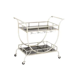 Modern 2 Tier Cart Silver - Olivia & May 13 Modern 2 Tier Cart Silver - Olivia & May -Furniture Series Store GUEST 22195af1 ccc2 4c6e 9f1d 72899063721f