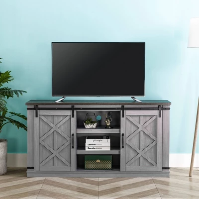 58" TV Stand For TVs Up To 65" Gray - Home Essentials 5 58" TV Stand For TVs Up To 65" Gray - Home Essentials - Image 5