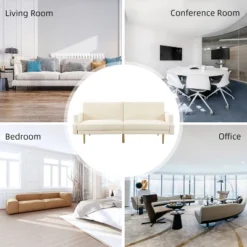 Lanna 76"Wide Vegan Leather Modern Style Convertible Futon Sofa Bed For Living Room Guest Bedroom | ARTFUL LIVING DESIGN -Furniture Series Store GUEST 22b210fb b3f2 4b5d 94bb 01e6aa4fff94