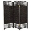 4 Ft. Tall Fiber Weave Room Divider (3 Panels) - Oriental Furniture