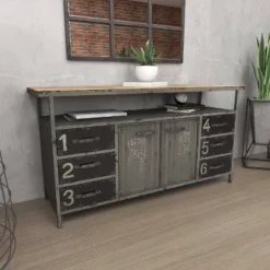 Industrial Wood Buffet Gray - Olivia & May -Furniture Series Store GUEST 242b3f8c 8594 485c aa9b 100769e2684e