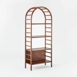 72" Holladay Curved Wooden Bookcase - Threshold™ Designed With Studio McGee -Furniture Series Store GUEST 245145c7 43e9 43cb 9096 d7c8d5f6dc83