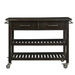 Havelock Rolling Kitchen Island Dark Tobacco - Holly & Martin