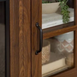 Tasi Transitional Farmhouse Glass Window Pane Door With Electric Fireplace TV Stand For TVs Up To 80" - Saracina Home -Furniture Series Store GUEST 266745d8 95f0 4abc b2e5 43d1c9c0a3f3