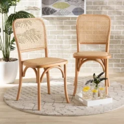 2pc Neah Woven Rattan And Wood Cane Dining Chair Set Brown - Baxton Studio 13 2pc Neah Woven Rattan And Wood Cane Dining Chair Set Brown - Baxton Studio -Furniture Series Store GUEST 26a906d6 7ca5 4c47 837f 7239072aba47