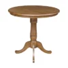 36" Round Top Pedestal Table - Pecan - International Concepts