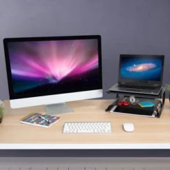 Mount-It! 2 Tier Desk Organizer Riser | Computer Monitor Stand With Keyboard Storage Shelf For Desktops, Laptops, Printers, Home Office Space Saver -Furniture Series Store GUEST 278c3ce8 f5de 4e59 a6bb 0646171d0a8f