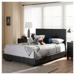 Full Atlas Modern And Contemporary Faux Leather Platform Bed Black - Baxton Studio -Furniture Series Store GUEST 27a1c779 5663 4a0d be38 7e452d84b0fa