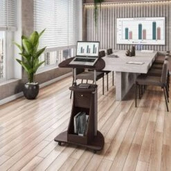 Rolling Adjustable Laptop Cart With Storage - Techni Mobili -Furniture Series Store GUEST 297571a4 5a8c 41f4 8511 a3be20f6c3c0