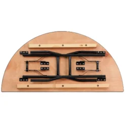 Emma And Oliver 4-Foot Half-Round Wood Folding Banquet Table - Event & Catering Table -Furniture Series Store GUEST 29e863e8 9b8f 40fb bb20 1c4bc903ab00