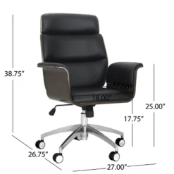 Cannonade Mid Century Modern Swivel Office Chair Black/Gray - Christopher Knight Home -Furniture Series Store GUEST 2a014826 36d3 4f11 9f4e 05545a4c29a6