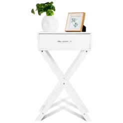 Costway 2 PCS Nightstand X-Shape Drawer Accent Side End Table Modern Home Furniture White -Furniture Series Store GUEST 2a0b71eb ef55 44de 884f 8f7815a993e1