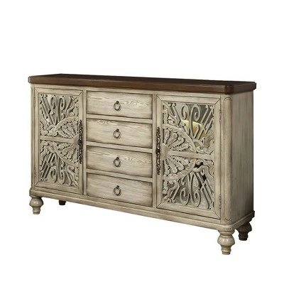 60" Vermont Accent Table Antique White - Acme Furniture 4 60" Vermont Accent Table Antique White - Acme Furniture - Image 4