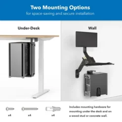 Mount-It! Heavy Duty Under Desk Computer Wall Mount | Height Adjustable CPU Holder With Sliding Tracks | 44 Lbs. Weight Capacity | Black -Furniture Series Store GUEST 2b387a26 8779 49bb aa72 4c4027dab827