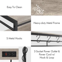 Yaheetech 4-tier 64" H Kitchen Baker's Rack With Power Outlet, Gray 8 Yaheetech 4-tier 64" H Kitchen Baker's Rack With Power Outlet, Gray -Furniture Series Store GUEST 2baf5317 8767 46a4 a714 c2266e311b22