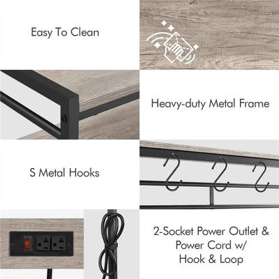 Yaheetech 4-tier 64" H Kitchen Baker's Rack With Power Outlet, Gray 3 Yaheetech 4-tier 64" H Kitchen Baker's Rack With Power Outlet, Gray - Image 3