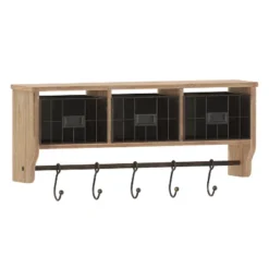 Emma And Oliver Rustic Country Wall Mounted Shelf With 5 Adjustable Sliding Hooks And Three Wire Storage Baskets 23 Emma And Oliver Rustic Country Wall Mounted Shelf With 5 Adjustable Sliding Hooks And Three Wire Storage Baskets -Furniture Series Store GUEST 2d6f6037 db0d 4f80 b928 1e0e5cda304b