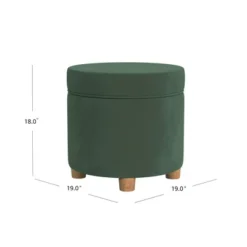 Round Storage Ottoman Loden Green Velvet - HomePop -Furniture Series Store GUEST 2dbfee2c a307 497e b787 719c9c06bc9e