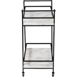 Honey-Can-Do 2 Tier Bar Cart Faux Marble -Furniture Series Store GUEST 2e3947bb 64eb 4a20 a8a5 9592401f569a