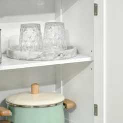 HOMCOM 63" Small Buffet With Hutch, 4-Door Kitchen Pantry, Freestanding Storage Cabinet With Adjustable Shelf For Dining Room, Living Room, White 9 HOMCOM 63" Small Buffet With Hutch, 4-Door Kitchen Pantry, Freestanding Storage Cabinet With Adjustable Shelf For Dining Room, Living Room, White -Furniture Series Store GUEST 2e4a6638 c76d 48ed a491 5bc850b01433