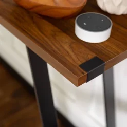 Urban Industrial Entry Table With Wood And Metal Dark Walnut - Saracina Home -Furniture Series Store GUEST 2e63080c e5d1 4bce 8075 f39e61d9c43b