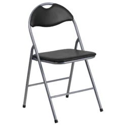 Emma And Oliver 2 Pack Black Vinyl Metal Folding Chair With Carrying Handle -Furniture Series Store GUEST 2f127483 950d 4b64 8437 62ac8194041c