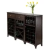 Ancona Wine Cabinet Modular Set Wood/Black - Winsome