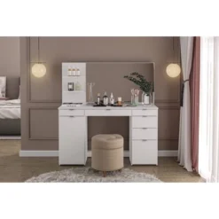 Amelia Vanity Table With Mirror White - Polifurniture 12 Amelia Vanity Table With Mirror White - Polifurniture -Furniture Series Store GUEST 31206edb 870b 4c93 96d3 336c51051914