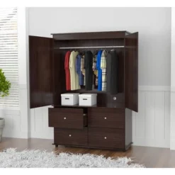 70.9" Video Combo Armoire Espresso - Inval -Furniture Series Store GUEST 31383ea5 25cd 433b 933b 991136a117be
