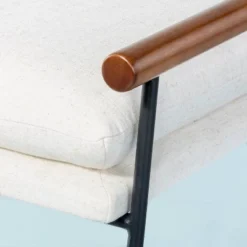 Cushioned Metal & Wood Bench - Cream/Black - Hearth & Hand™ With Magnolia -Furniture Series Store GUEST 31d32cd8 6e8f 42a8 ba93 0f4864c8073d