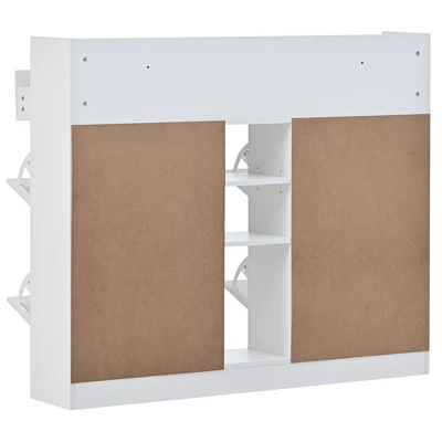 Modern Multifunctional Shoe Cabinet With 4 Turnover Drawers - ModernLuxe 7 Modern Multifunctional Shoe Cabinet With 4 Turnover Drawers - ModernLuxe - Image 7