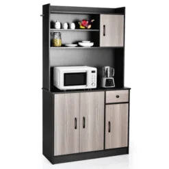 Costway 4-Door 71'' Kitchen Buffet Pantry Storage Cabinet W/Hutch Adjustable Shelf WhiteBlack 20 Costway 4-Door 71'' Kitchen Buffet Pantry Storage Cabinet W/Hutch Adjustable Shelf WhiteBlack -Furniture Series Store GUEST 3252fbcc d703 4b41 9aaf 4bd9171aba91