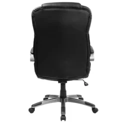 Emma And Oliver High Back Black LeatherSoft Swivel Office Chair Titanium Nylon Base/Loop Arms -Furniture Series Store GUEST 3318f525 2e46 418c 91b0 fe4dab867be0
