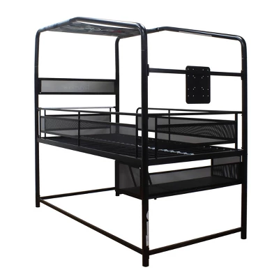 Twin Contra Customizable Mid-Sleeper Gaming Bed With TV Mount For TVs Up To 32" Black - X Rocker 3 Twin Contra Customizable Mid-Sleeper Gaming Bed With TV Mount For TVs Up To 32" Black - X Rocker - Image 3