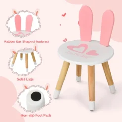 Costway Kids Vanity Set Rabbit Makeup Dressing Table Chair Set W/ Mirror Drawer WhitePink -Furniture Series Store GUEST 343cb3cf a817 416d 9156 fc286321156e