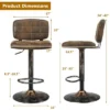 Costway Set Of 4 Adjustable Bar Stools Swivel Bar Chairs W/Backrest Retro Brown