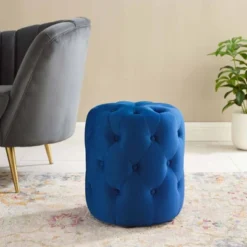 Amour Tufted Button Round Performance Velvet Ottoman - Modway -Furniture Series Store GUEST 34d798fd f6b1 463a 96d7 856c4ba3be02